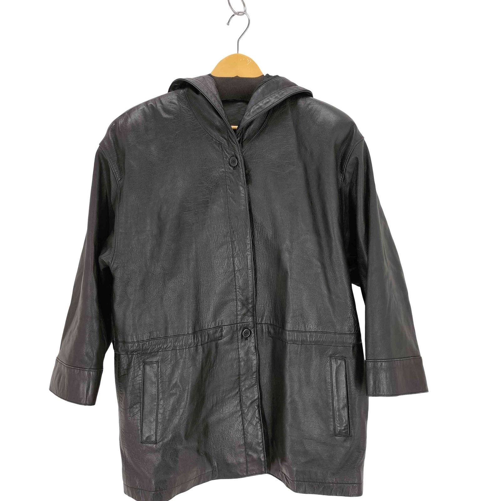 USED古着(ユーズドフルギ) シープレザーフーデッドジャケット レディース FREE 【中古】【ブランド古着バズストア】 ユーズドフルギ USED古着 シープレザーフーデッドジャケット