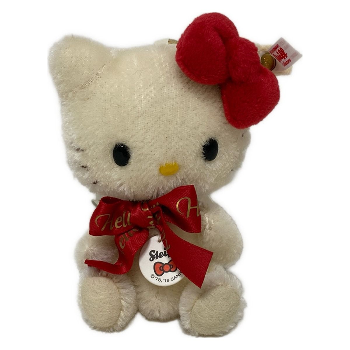 Steiff シュタイフ ぬいぐるみ 678318 アイボリー レッド キティちゃん キティコラボ 生産 サンリオ コットン