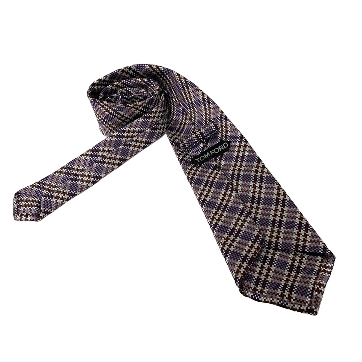 TOM FORD(トムフォード) ネクタイ メンズ - パープル×ブラウン×白