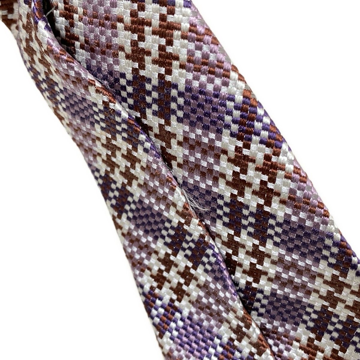 TOM FORD(トムフォード) ネクタイ メンズ - パープル×ブラウン×白