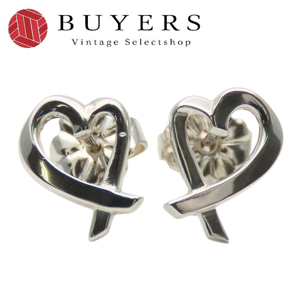 中古】 ティファニー ピアス ラビングハート シルバー925 約1.3g