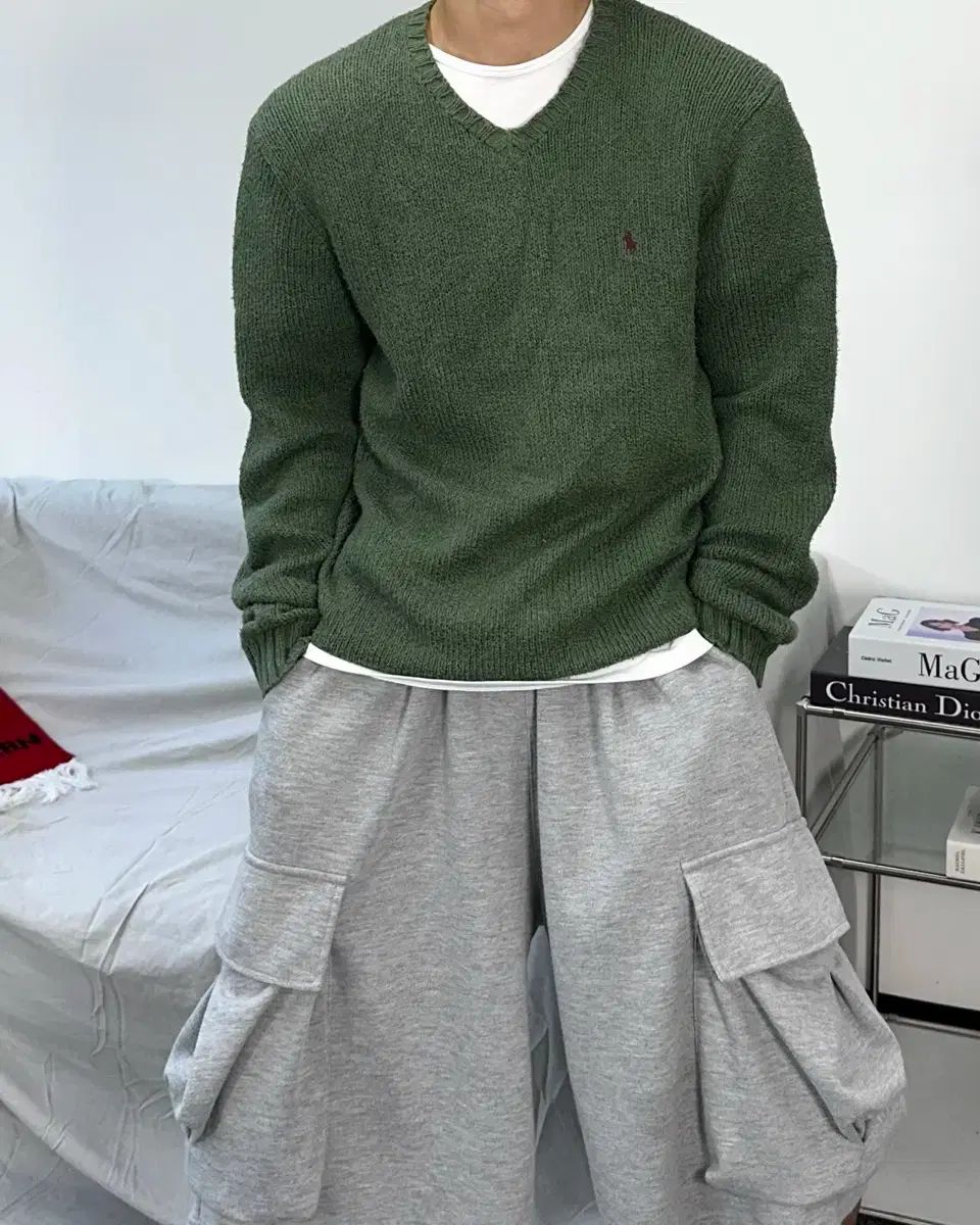 ポロラルフローレン レッドポニー ダークグリーン ニット L