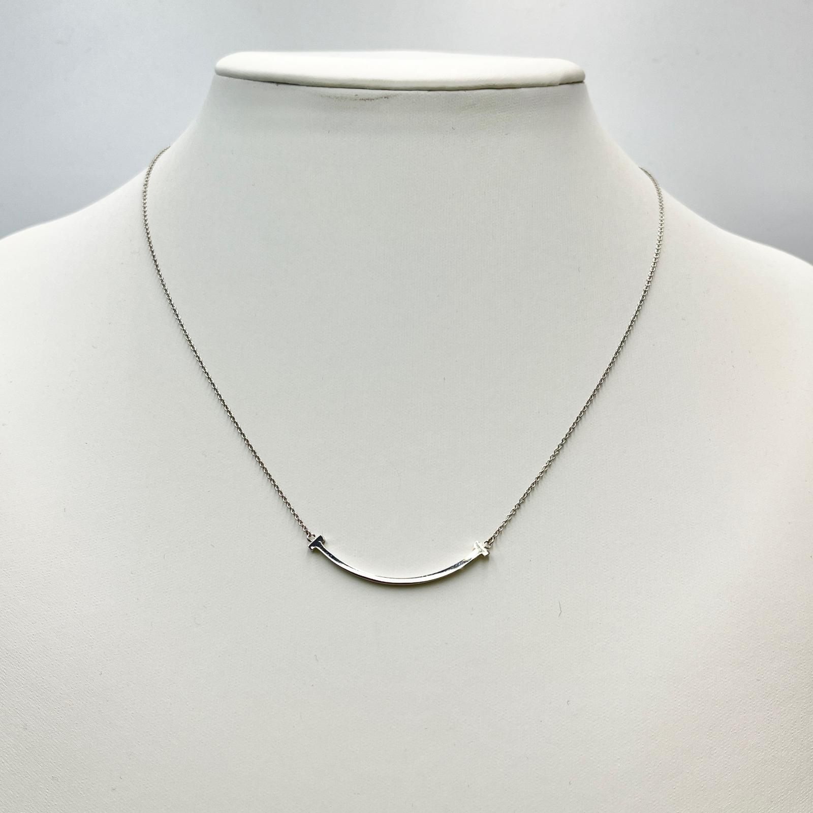 ティファニー TIFFANY&Co. ネックレス Tスマイル スモール K18ホワイト