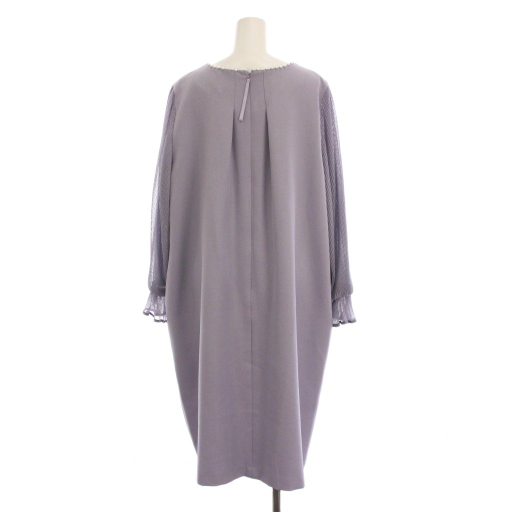 ローズティアラ Rose Tiara 袖プリーツ ワンピース ひざ丈 長袖 パール