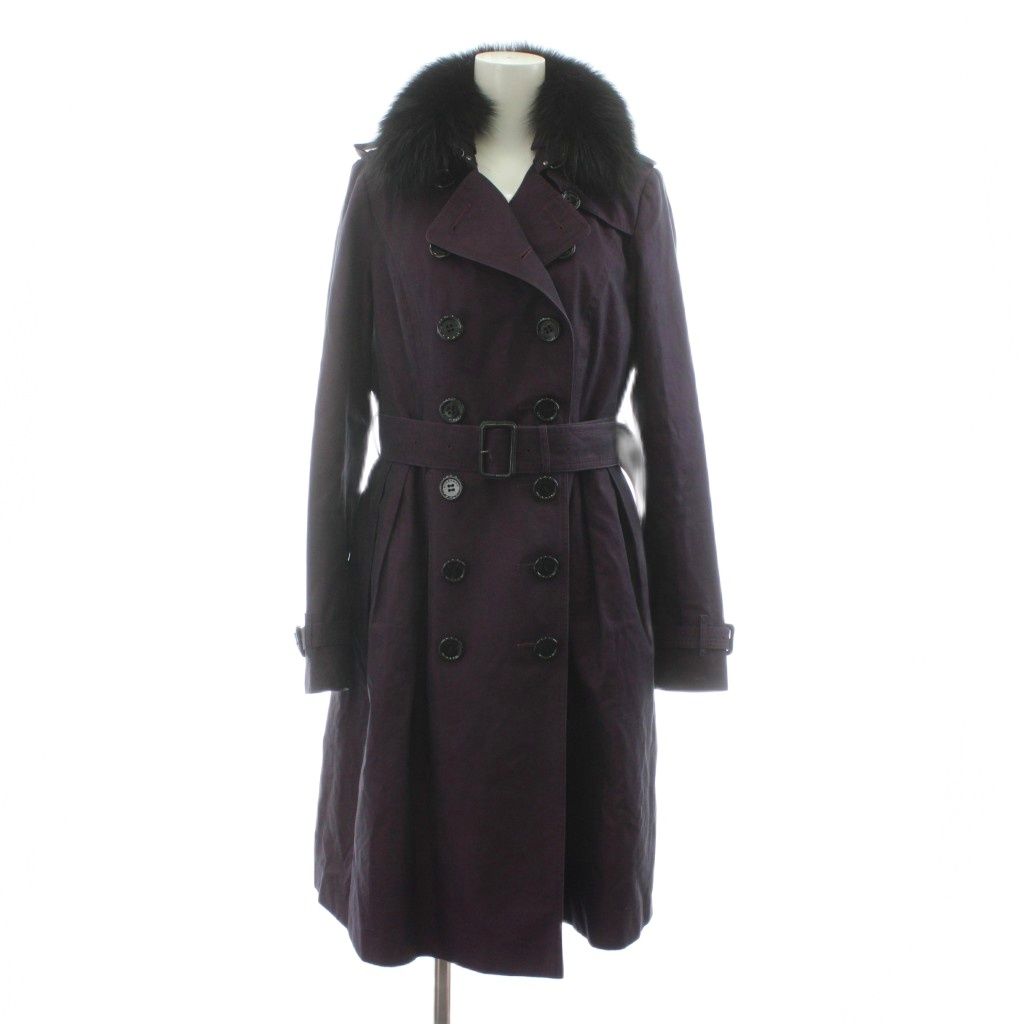 美品 BURBERRY London トレンチコート 38 パープル バーバリー ロンドン BURBERRY LONDON トレンチコート ロング ライナー
