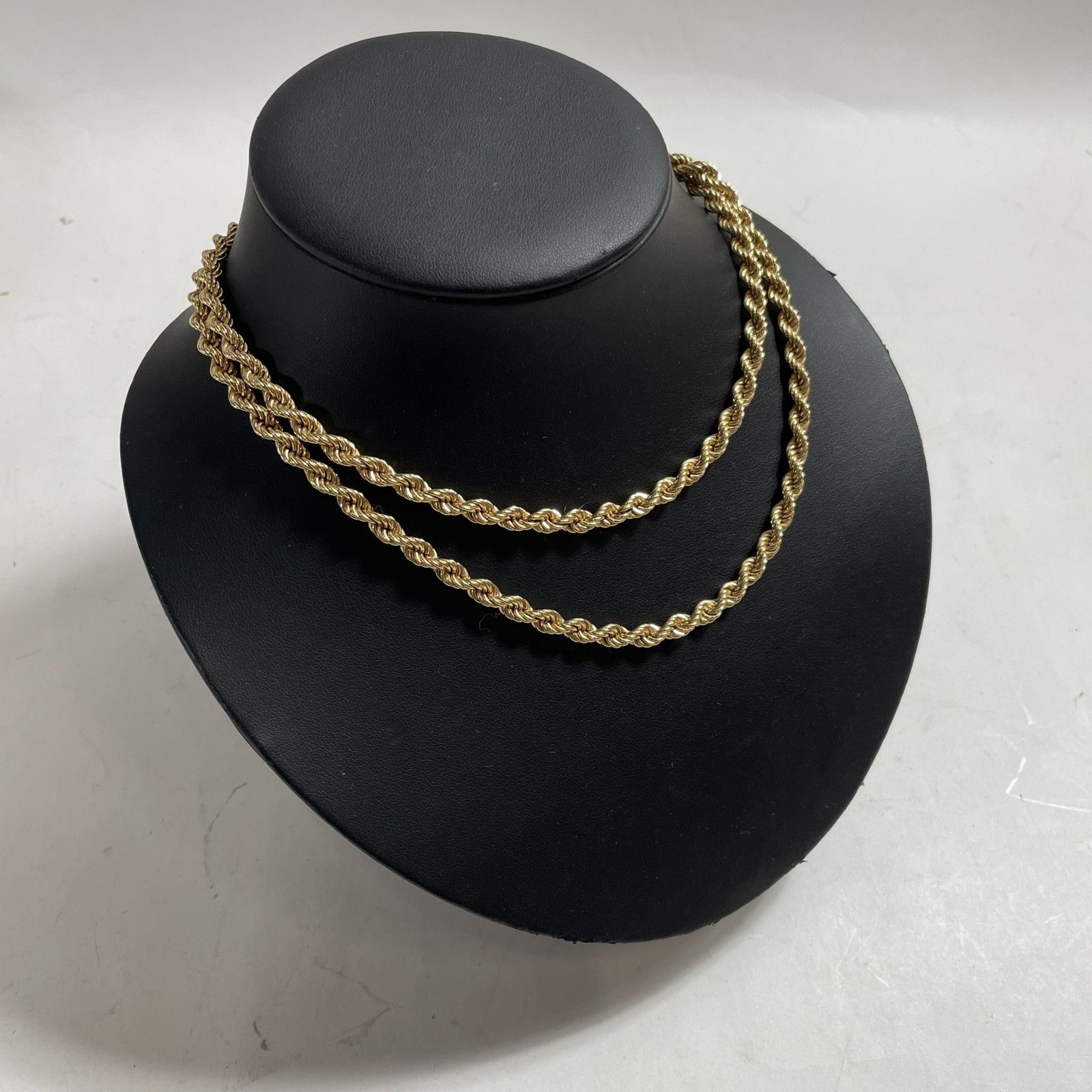 k18刻印ありツイストリングネックレス 金製ツイストチェーンネックレスK18