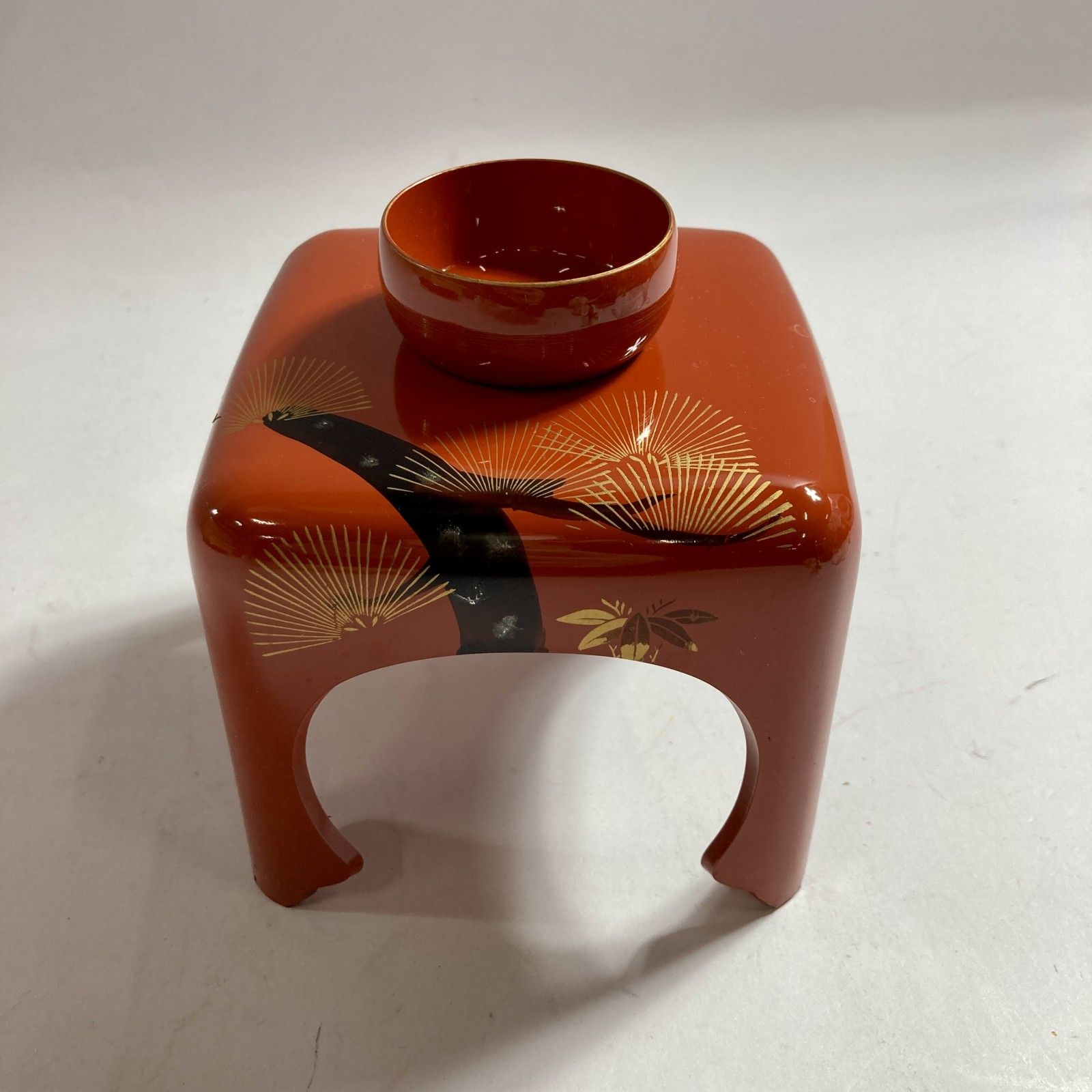 ☆ お屠蘇セット お正月セット 漆器 昭和レトロ 箱入り 銚子 盃 盃台