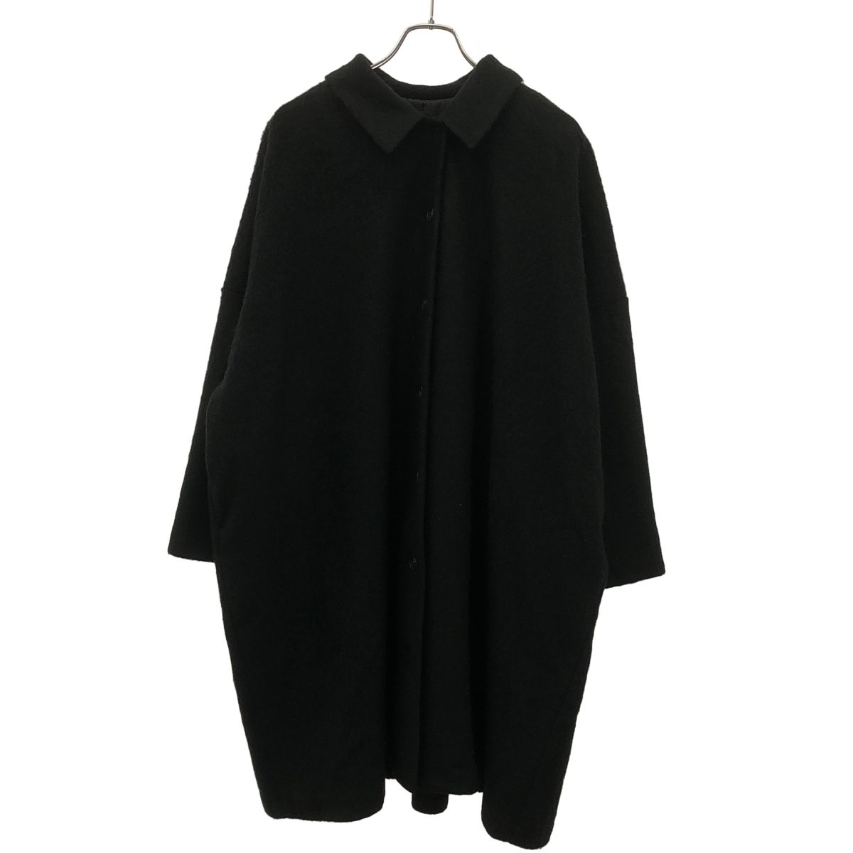 mizuiro ind ミズイロインド 24 AW ウールブレンドオーバーサイズコート ブラック