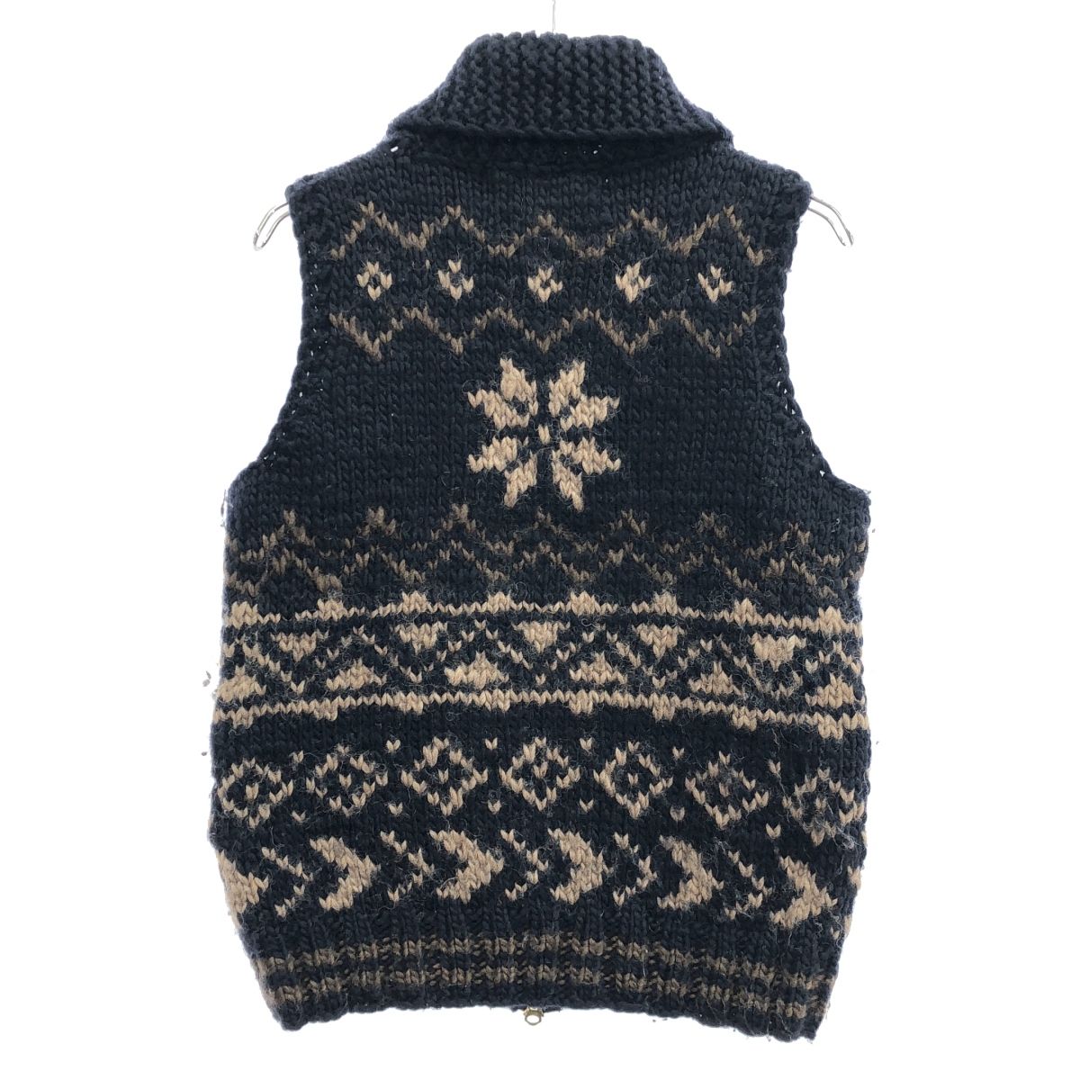 Kanata カナタ カウチンニット ベスト オルテガ柄 イーグル柄 ブラウン Kanata カナタ カウチンニット ベスト オルテガ柄 イーグル柄 ブラウン