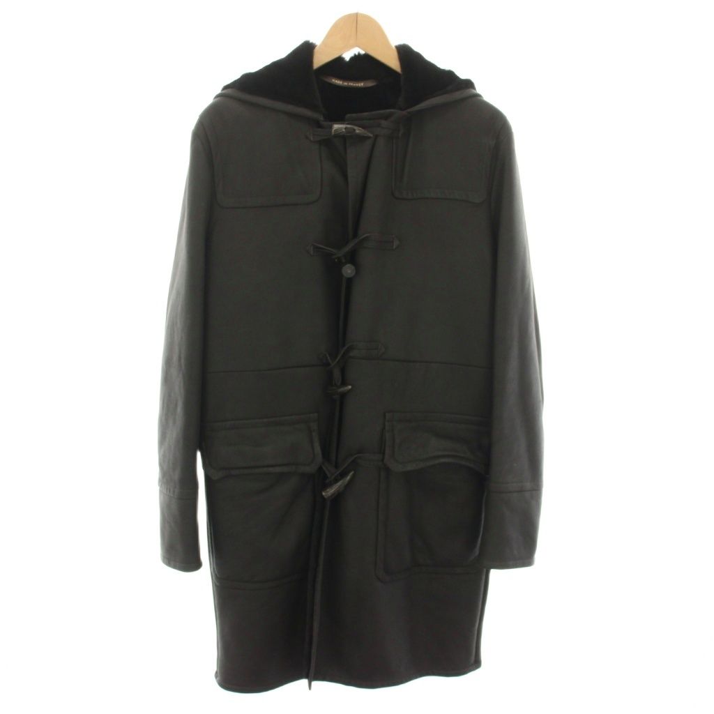 ケ ドゥ ヴァルミ QUAI DE VALMY ダッフルコート ムートンレザーコート アウター フード 44 黒 ブラック 1159 343 2621 YT