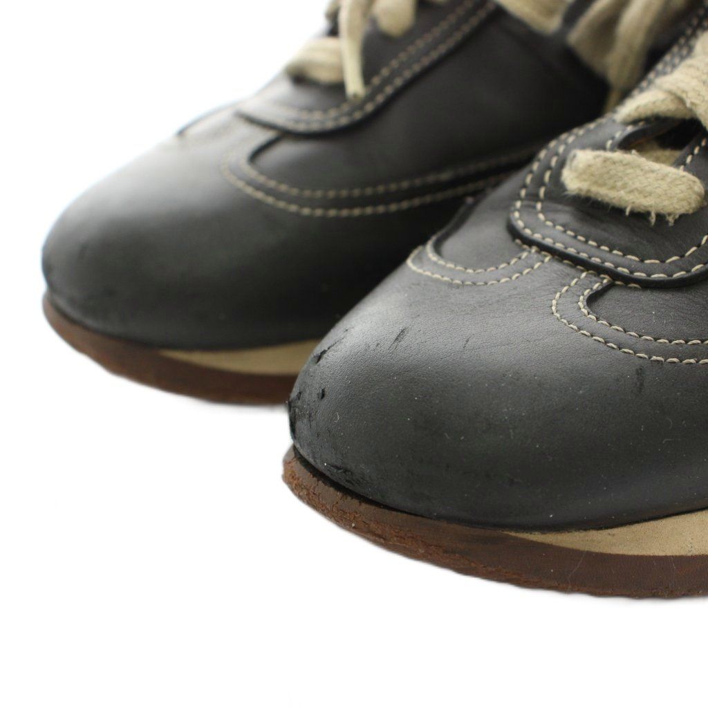 エルメス HERMES クイックレザースニーカー シューズ 36 黒 ブラック