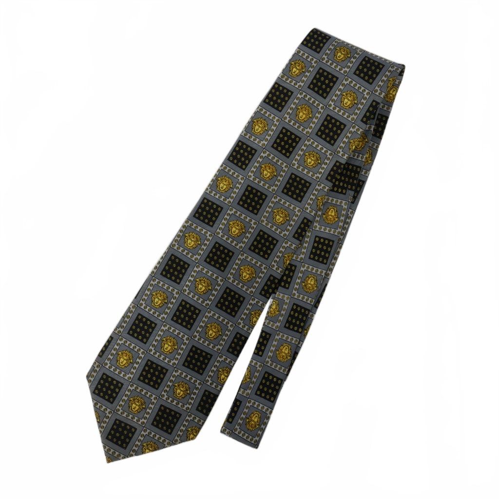 ヴェルサーチ ヴェルサーチェ VERSACE 総柄ネクタイ チェック ドット