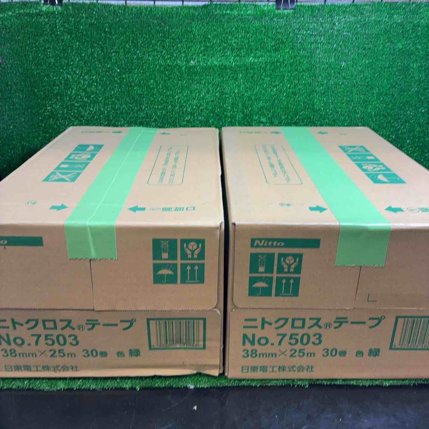 日東電工 ニトクロステープ No 7503 38 mm 25 m 6０巻 緑