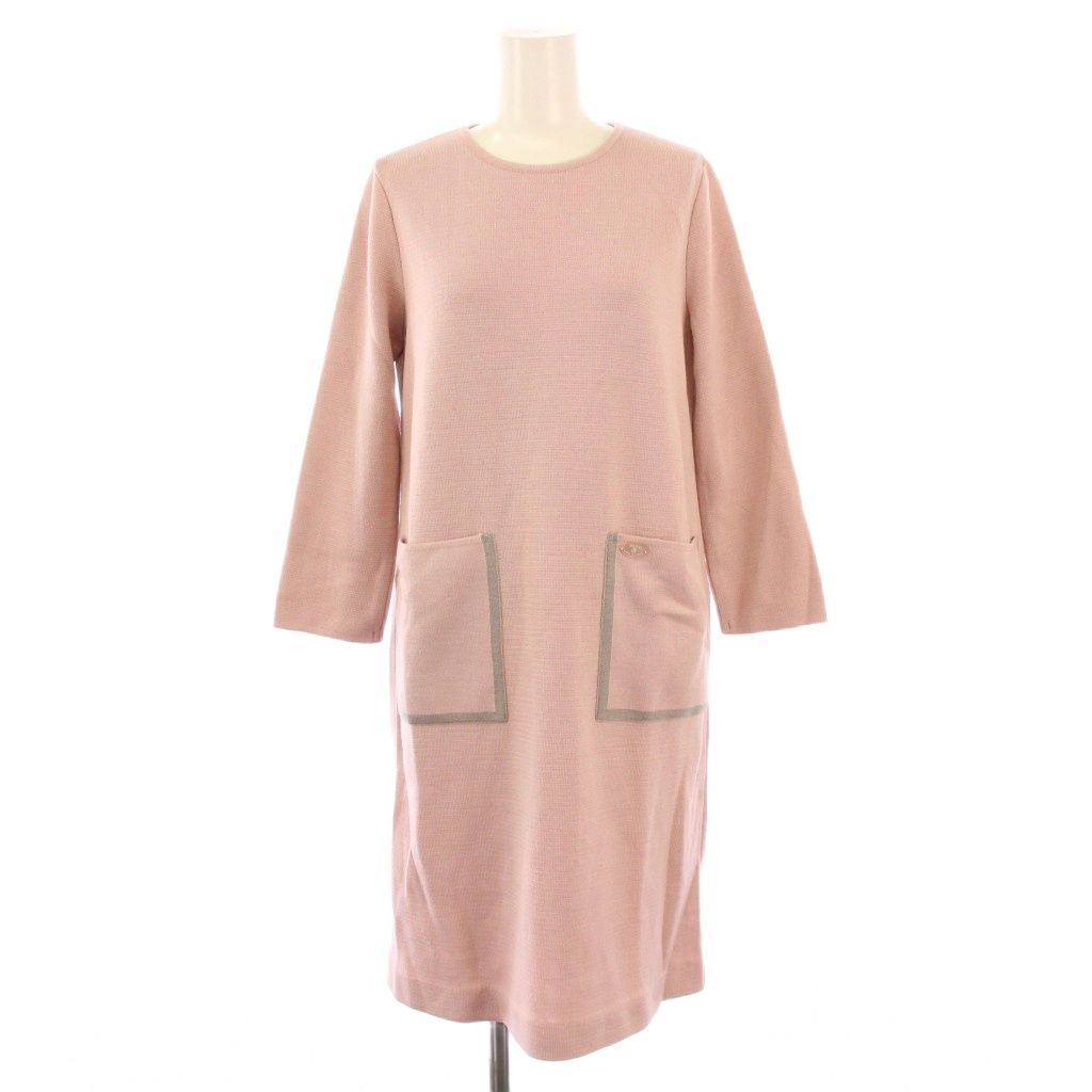 ★ルネ rene★ ニットワンピース ルネ Rene 22年製 ニットワンピース ひざ丈 長袖 クルーネック