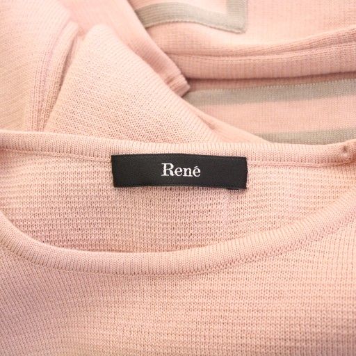 ルネ Rene 22年製 ニットワンピース ひざ丈 長袖 クルーネック