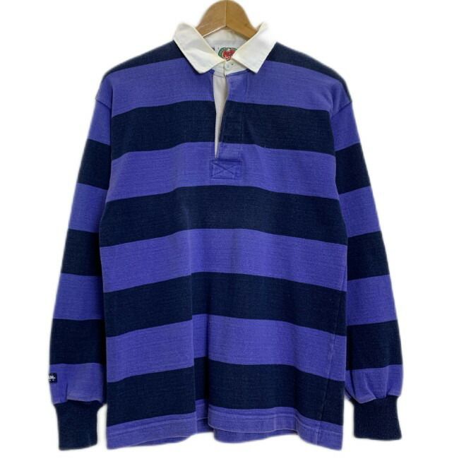 BARBARIAN ラガーシャツ 長袖 トップス ハーフボタン ボーダー バイ