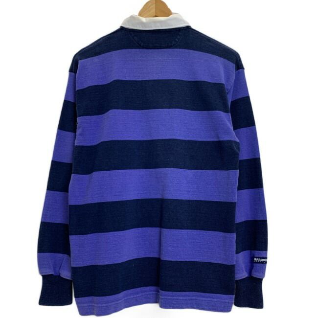 BARBARIAN ラガーシャツ 長袖 トップス ハーフボタン ボーダー バイ