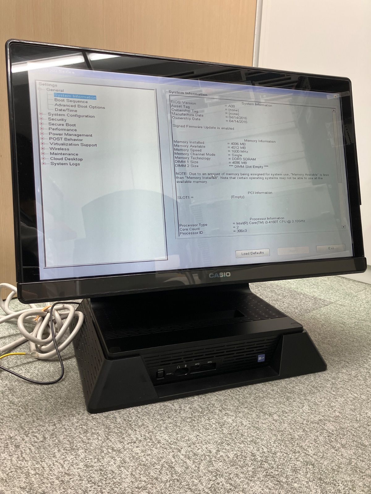 CASIO 楽一 XG 10 CORE i 3 4160 T CPU GHz デスクトップPC