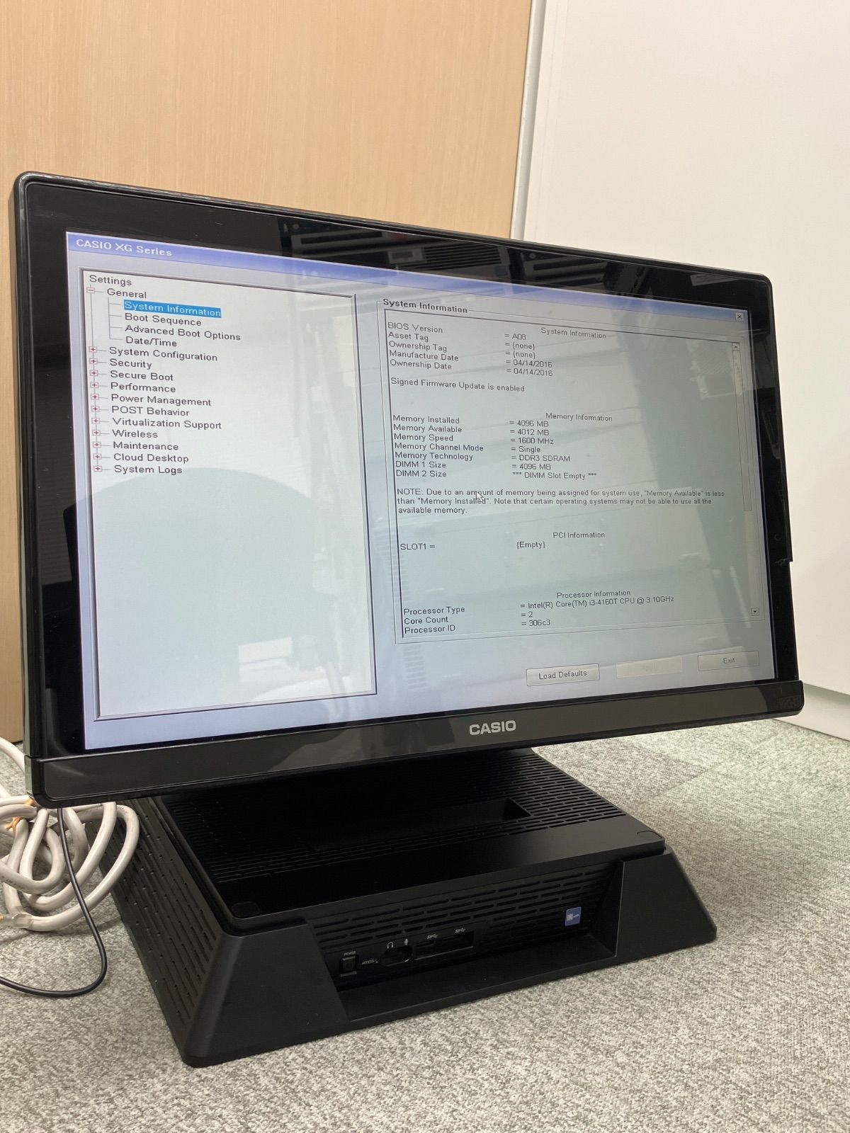 CASIO 楽一 XG 10 CORE i 3 4160 T CPU GHz デスクトップPC