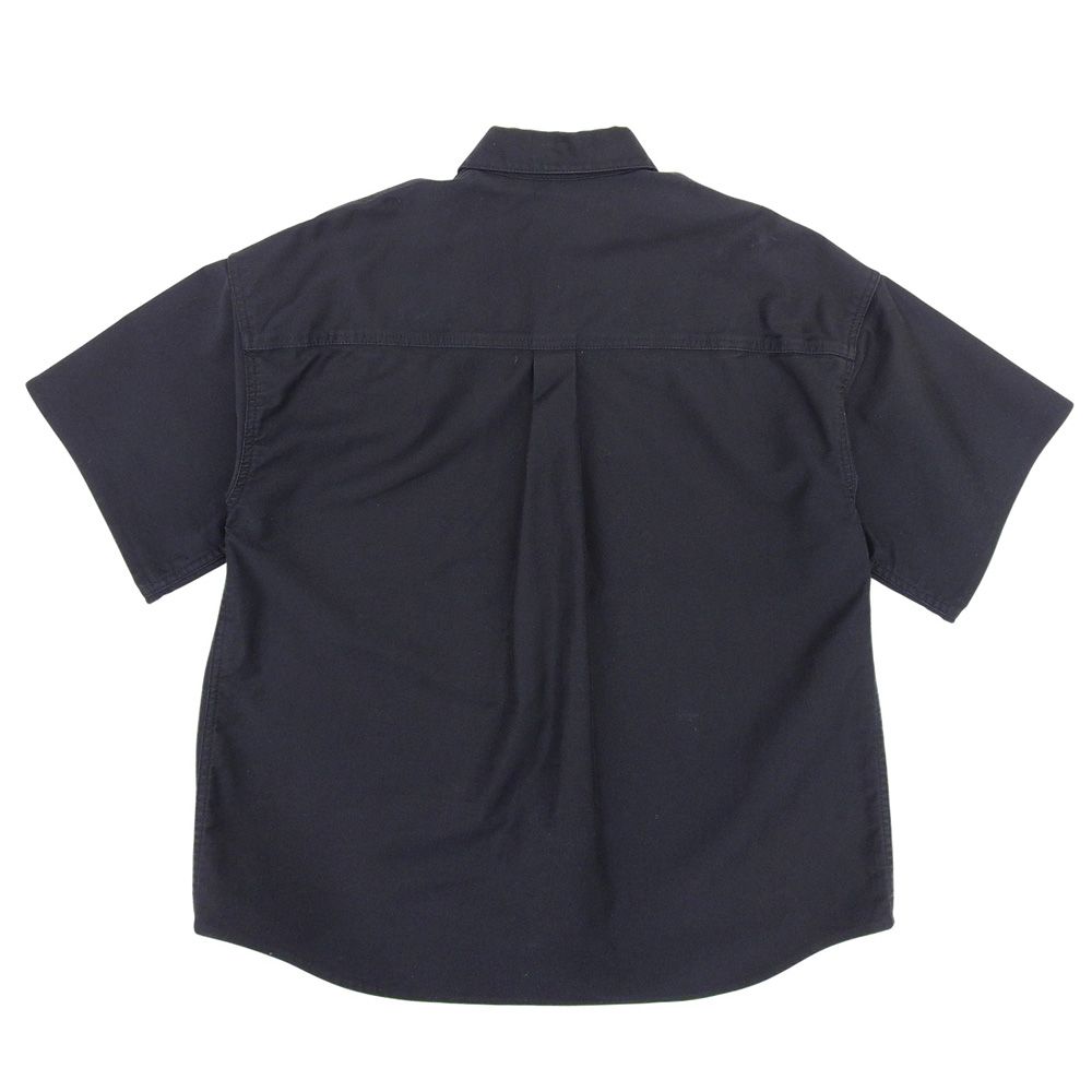 ジルサンダー JIL SANDER ロゴ モールスキン コットン オーバー ショートスリーブ シャツ S ネイビー メンズ レディー アウトドア 旅