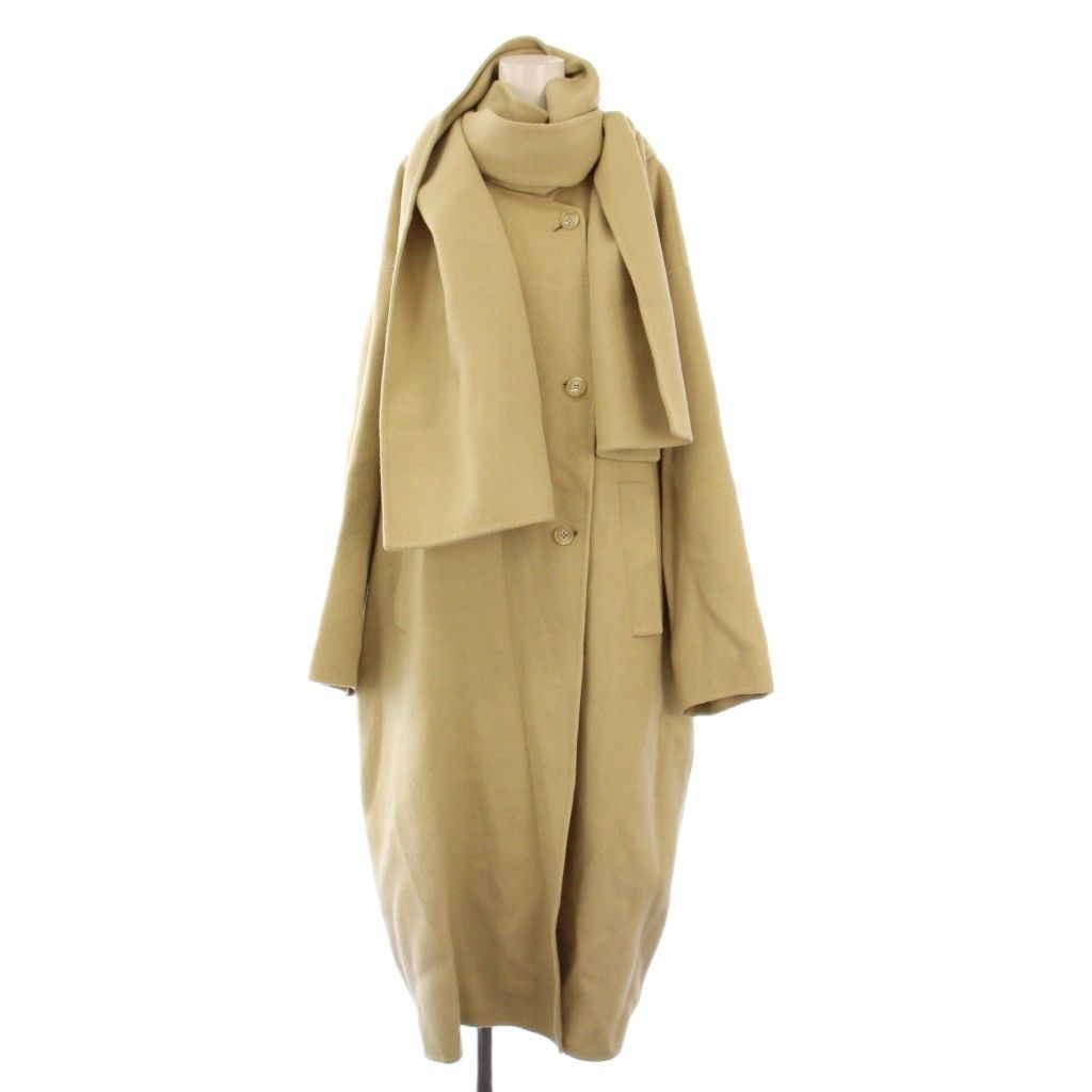 louren ロングコート　マフラー付き ローレン LOUREN スタンドカラーコート アウター ロング丈 ウール ワン