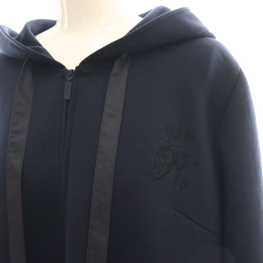 ルネ Rene パーカー刺繍ワンピース ドッキング 38 ネイビー 紺 /CX