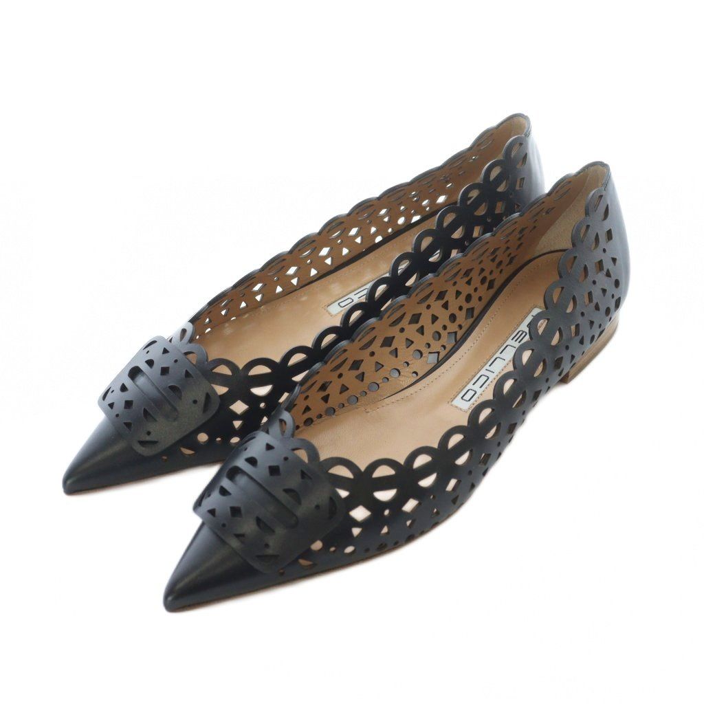 ペリーコ PELLICO ANIMA 10 カットワークフラットパンプス 38 24cm