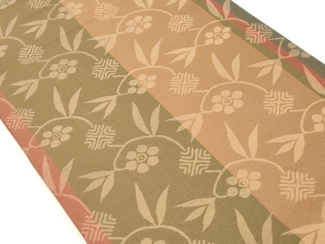 平和屋着物◎六通柄 本袋帯 笹蔓文 金糸 正絹 逸品 DAAZ8160cd - メルカリ