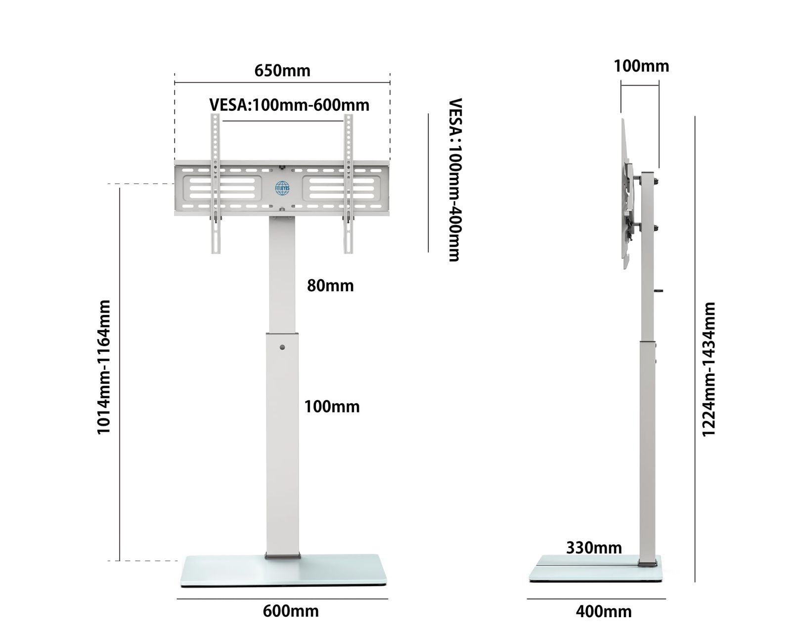  テレビスタンド 32-65インチ対応 壁寄せテレビスタンド 高さ調節 首振り ホワイト その他 レコーダー