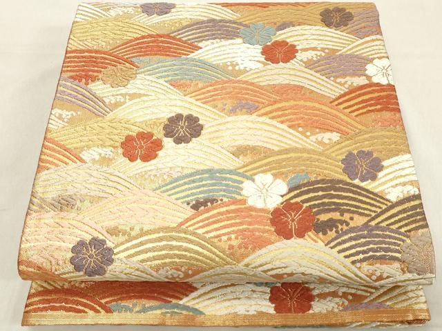 平和屋着物 佐賀錦 六通柄袋帯 唐織 能衣春秋文 金糸 正絹 逸品