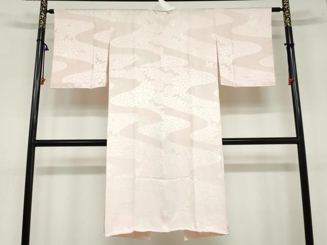 平和屋着物 長襦袢 袷 絞り 流水舞花地紋 正絹 ud