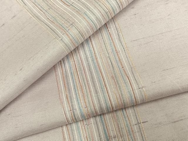 平和屋着物▽石川県指定無形文化財 牛首紬 白山工房 手織り 単衣 間道