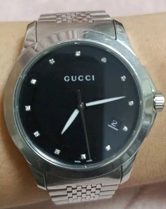グッチ Gタイムレス 12ポイント ダイヤモンド スチール ウォッチ
