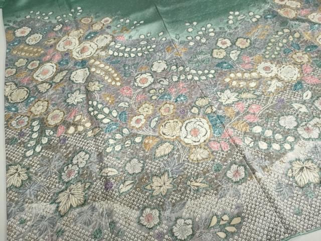 平和屋着物○訪問着 絞り 辻が花 暈し染め 金彩 正絹 逸品 DAAZ7474ud