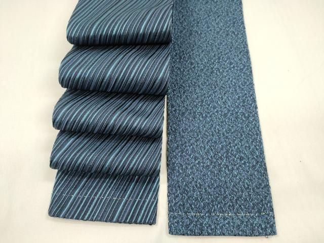 平和屋着物●男性　両面　角帯　宝来織　近賢織物謹製　斜線文霞文　証紙付き　正絹　逸品　DABA0414cm 平和屋着物○男性 両面 角帯 宝来織 近賢織物謹製 斜線文霞