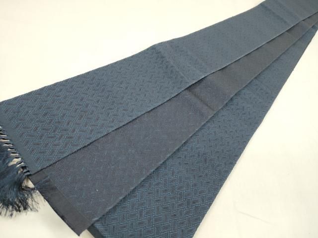 平和屋着物●男性　本場筑前博多織　両面　角帯　寺嶋織物謹製　檜垣文　証紙付き　正絹　逸品　DABA0420cm 平和屋着物○男性 本場筑前博多織 両面 角帯 寺嶋織物謹製 檜垣文 証紙