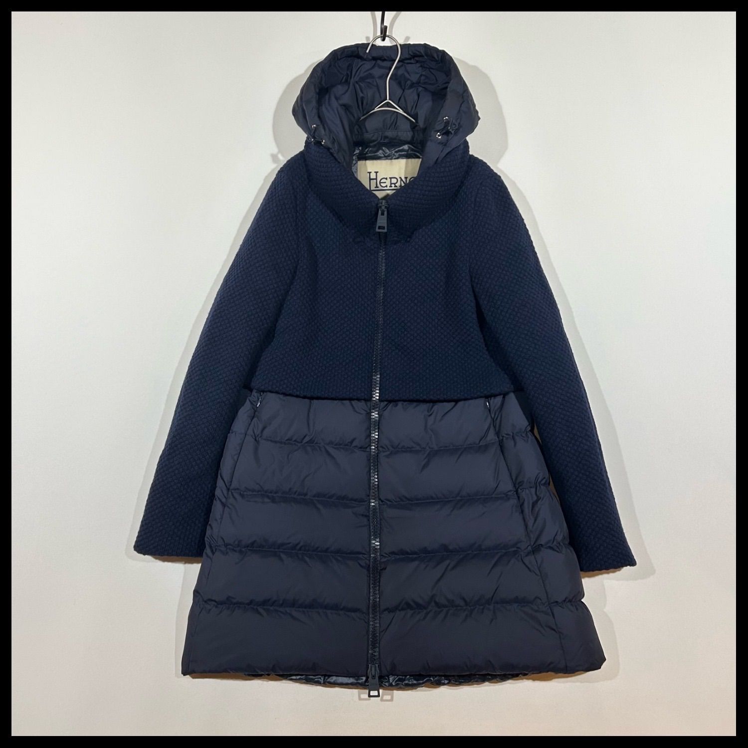 高級】 ヘルノ HERNO 切り替え Aライン リバイバル＆ナイロン