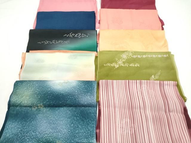 平和屋着物☆和装小物 帯揚げ10枚セット 正絹 逸品 CABA9328ju