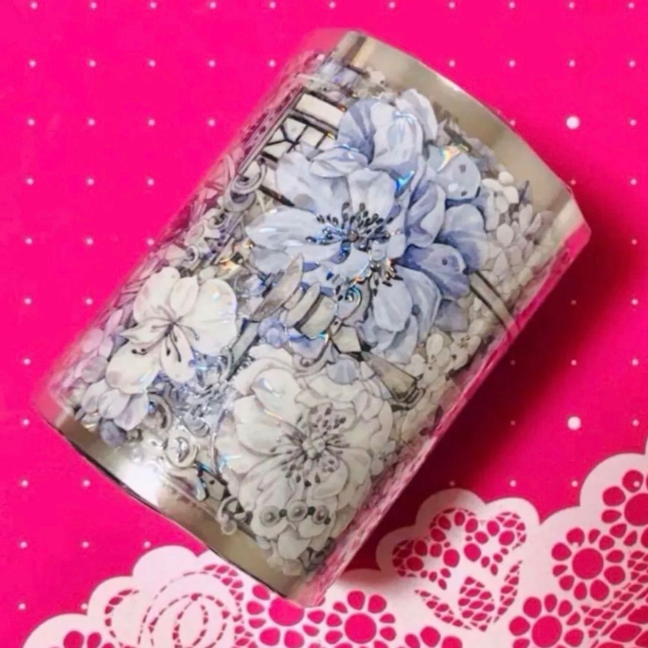 ♡SALE♡贝壳光 6.5cm×10m 清墨寒 海外マスキングテープ 海外マステ 花