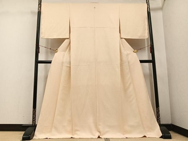 平和屋着物 上質な色無地 丁子色 ロング丈 正絹 ph