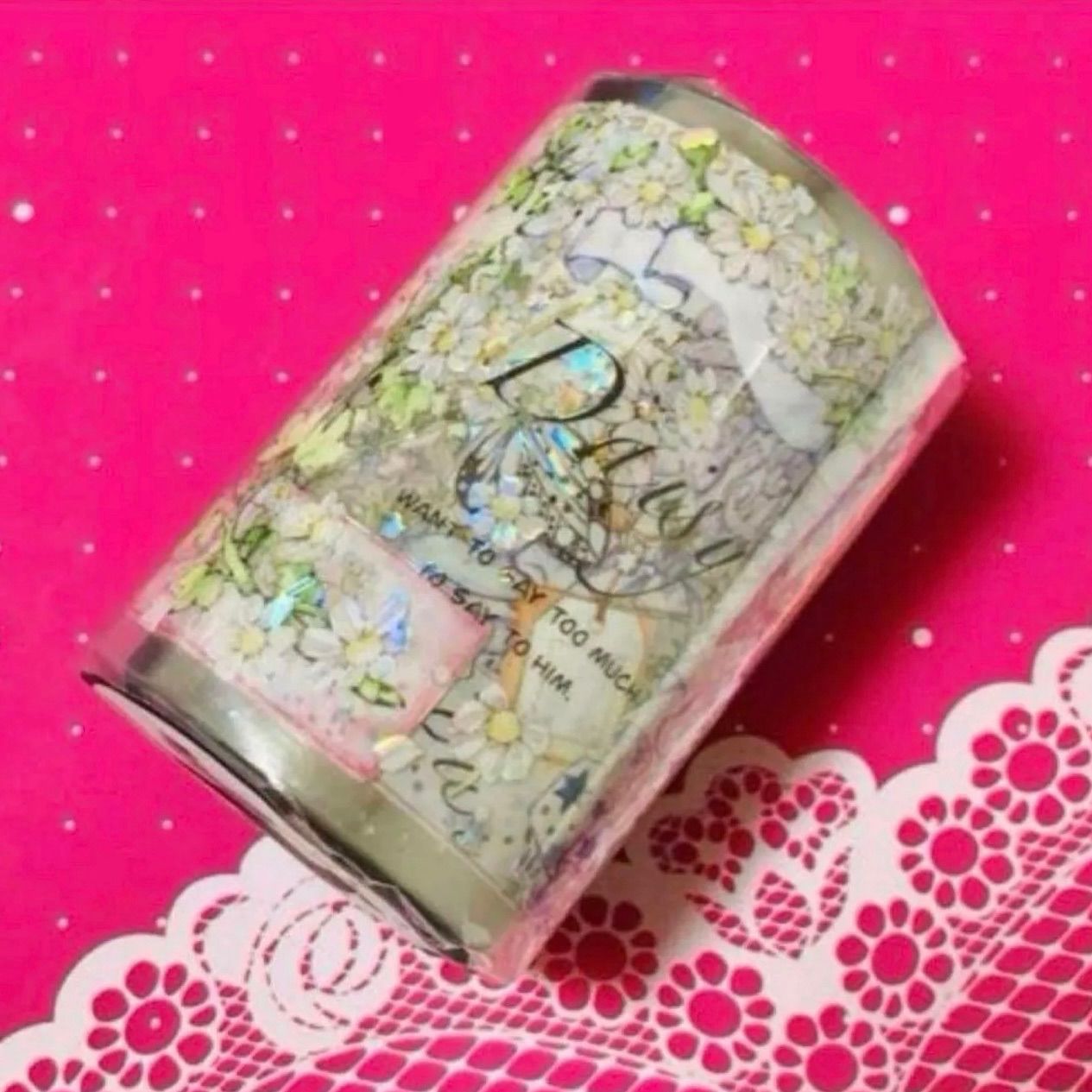 贝壳光 7 cm×10 m 赴约 海外マスキングテープ 海外マステ 花