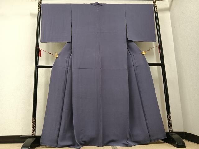 平和屋着物 上質な色無地 紫鼠色 正絹 ph
