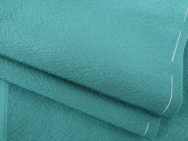 平和屋着物 上質な色無地 青碧色 正絹 ck