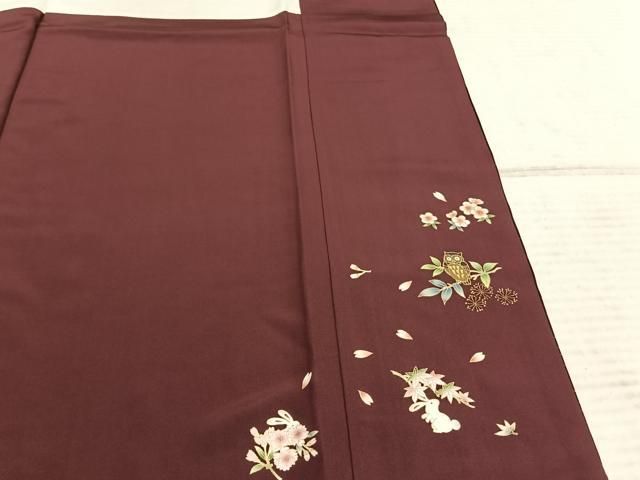 平和屋着物○本場大島紬 泥染め カタス7マルキ 花唐草間道 やまと誂製