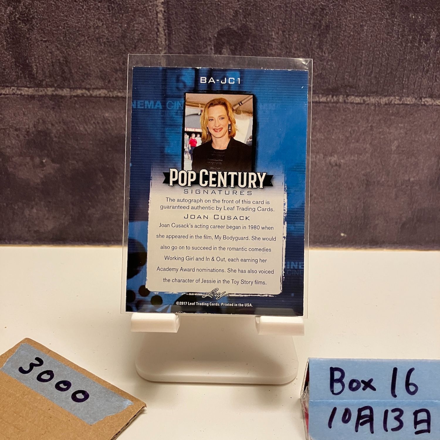 2017 Leaf Pop Century Joan Cusack 直筆サインカード Pop Century