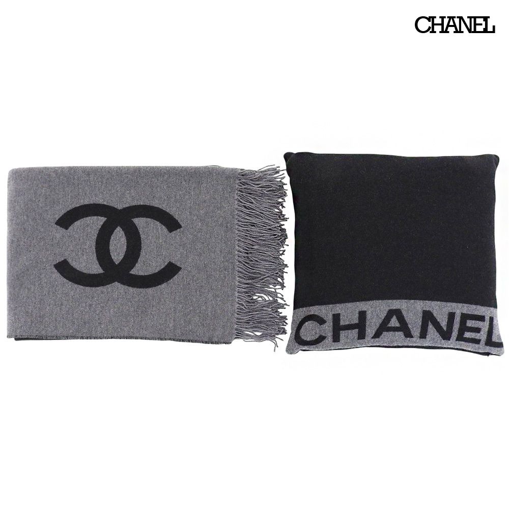 CHANEL シャネル ロゴ入りブランケット クッション CHANEL シャネル