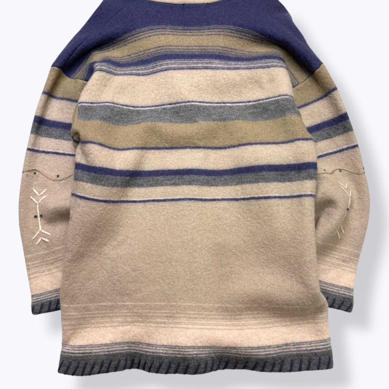 Rare】 90s Woolrich Multi Border Shawl Collar Cardigan 【XL】 90