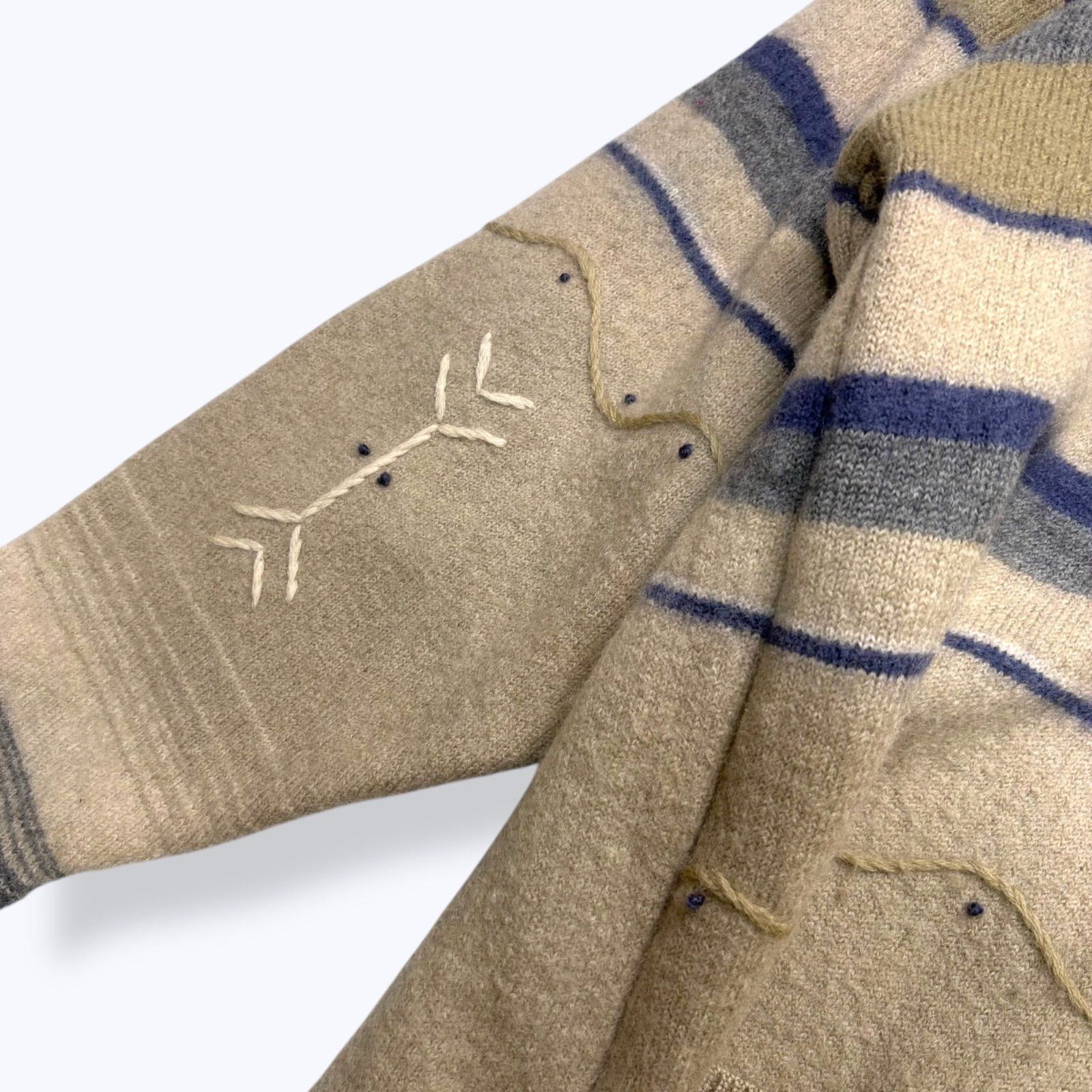 Rare】 90s Woolrich Multi Border Shawl Collar Cardigan 【XL】 90 