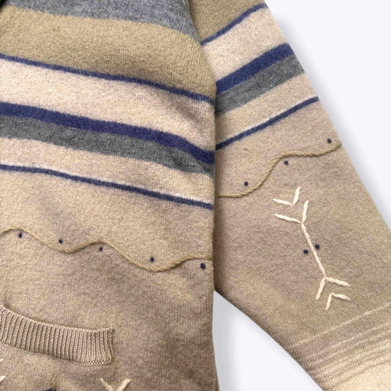 Rare】 90s Woolrich Multi Border Shawl Collar Cardigan 【XL】 90 