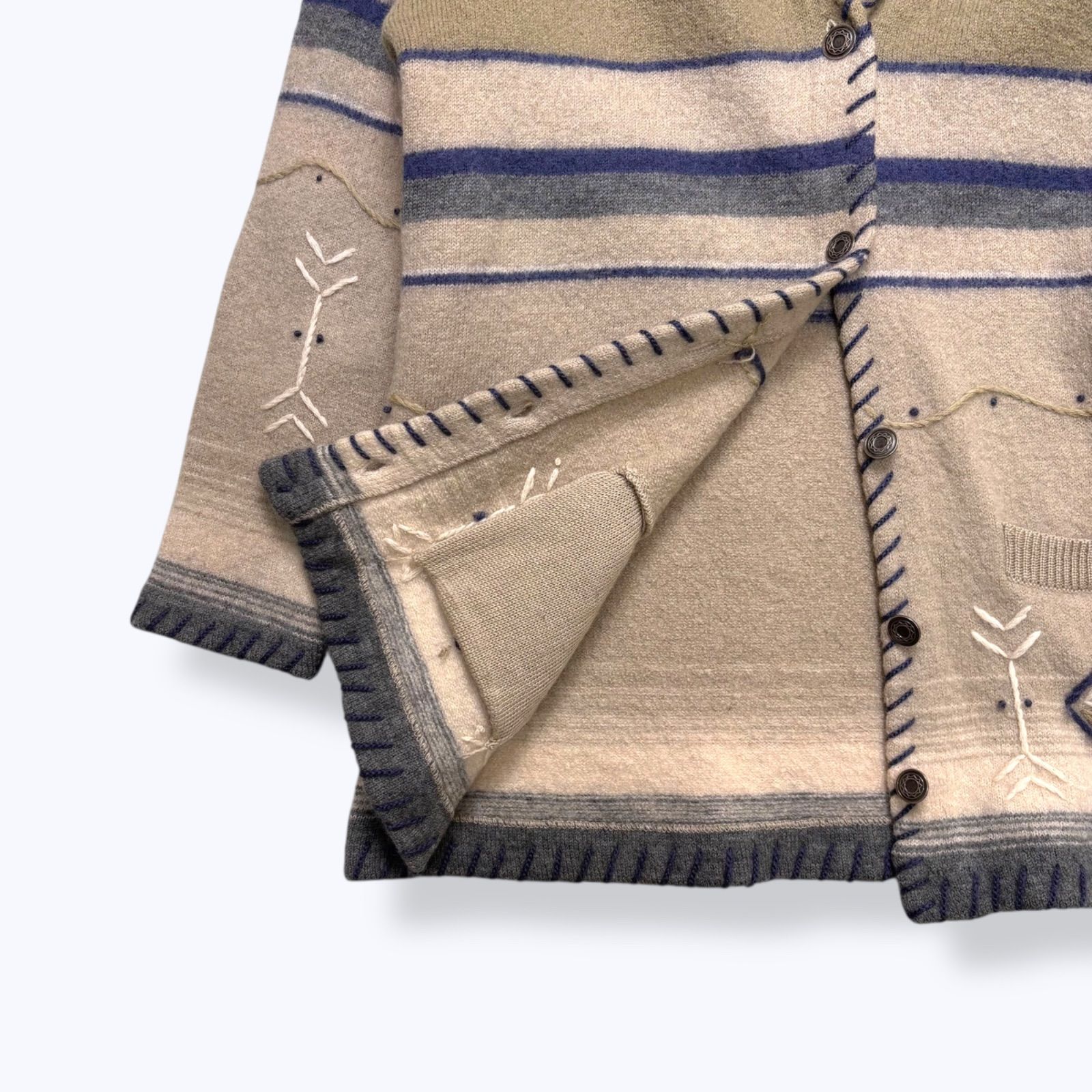 Rare】 90s Woolrich Multi Border Shawl Collar Cardigan 【XL】 90 